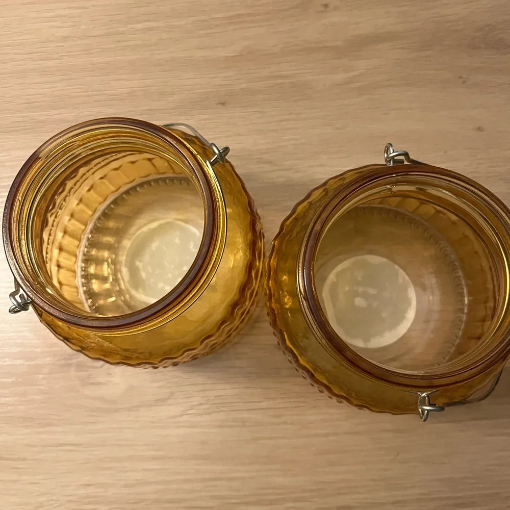 Yellow~Lantern Style ~Jar~ Pillar Candle Holder ~Fall/Autumn